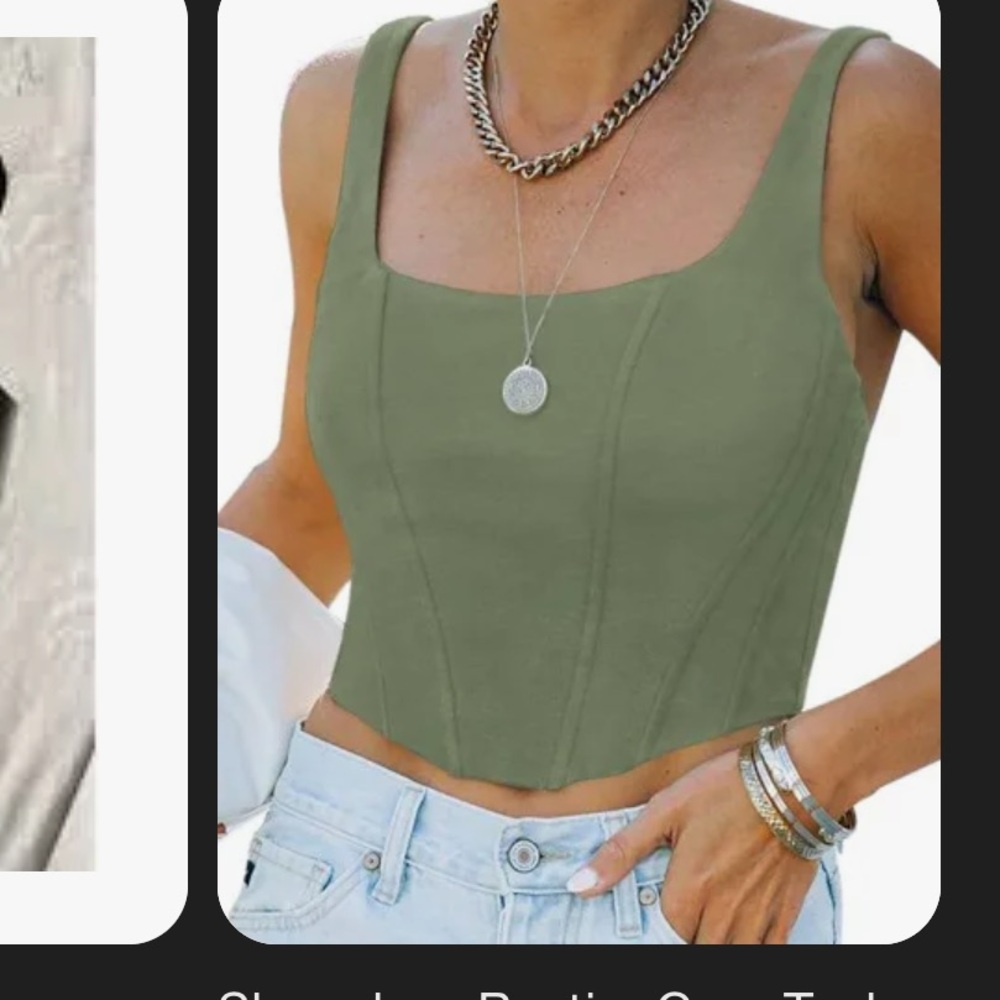 ReoRia Olive Sleeveless Bustier Crop Top